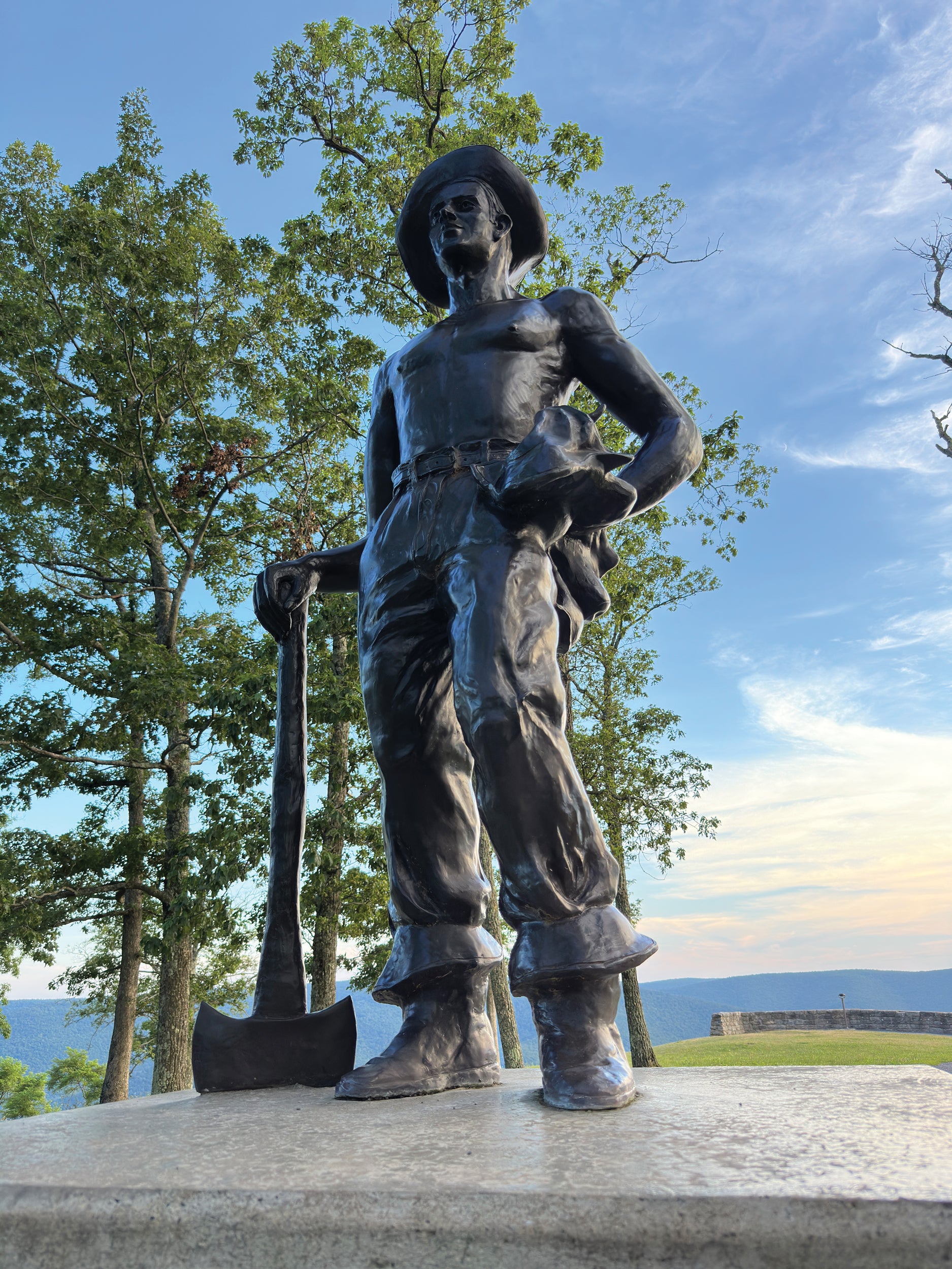 A statue at Hyner View State Park in Clinton County commemorates the Civilian Conservation Corps members who worked in Clinton and Potter counties in the 1930s.